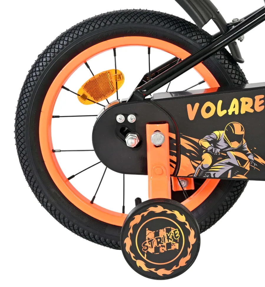 Volare Strike Kinderfiets – Jongens – 14 inch – Zwart Oranje — foto 2