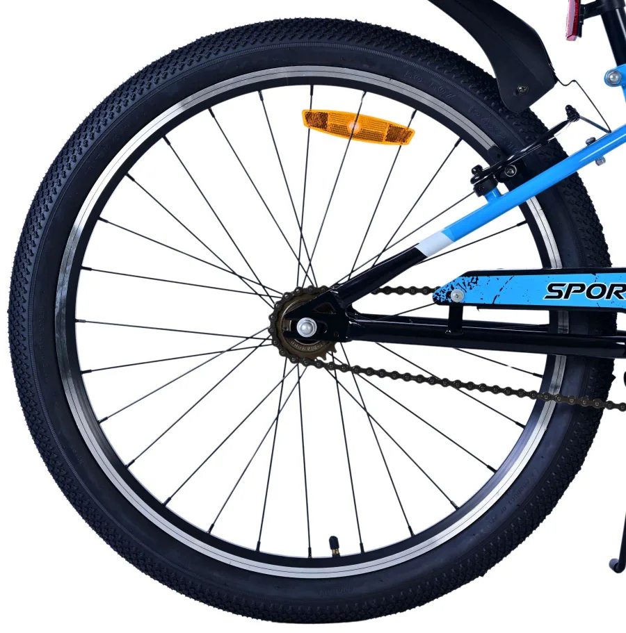 Volare Sportivo Kinderfiets – Jongens – 24 inch – Zwart Blauw – Twee Handremmen — foto 2