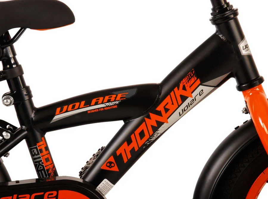 Volare Thombike Kinderfiets – Jongens – 12 inch – Zwart Oranje — foto 14