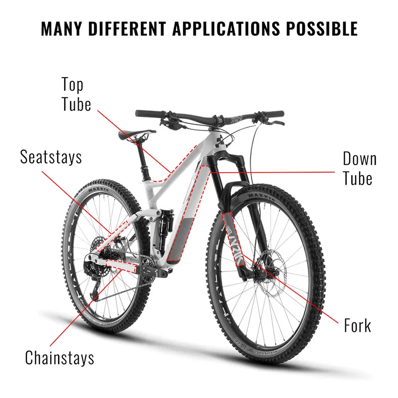 Fiets frame bescherming stickerset neon rood — foto 3