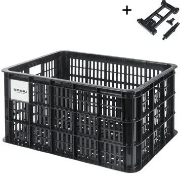 Bike crate Basil L gerecycled plastic MIK 40 liter - black