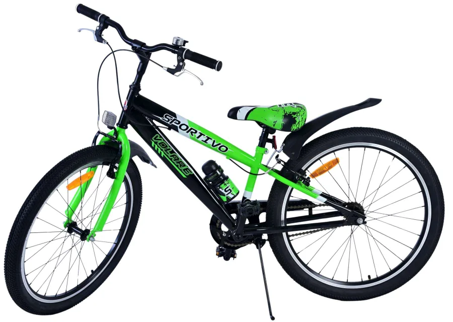 Volare Sportivo Kinderfiets – Jongens – 24 inch – Zwart Groen – Twee Handremmen — foto 10