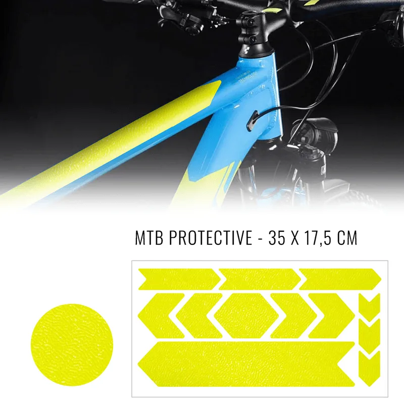 Fiets frame bescherming stickerset neon geel — foto 5
