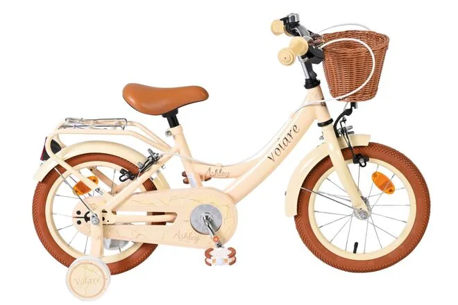 Volare Ashley Kinderfiets – Meisjes – 14 inch – Creme – Twee Handremmen