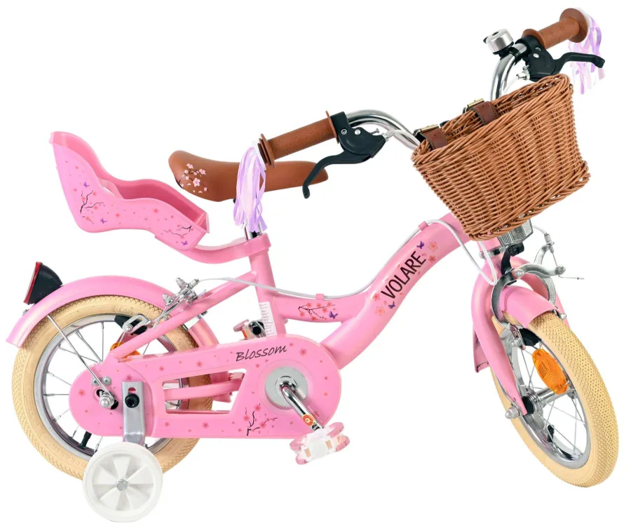 Volare Blossom Kinderfiets – Meisjes – 12 inch – Roze – Twee handremmen — foto 12