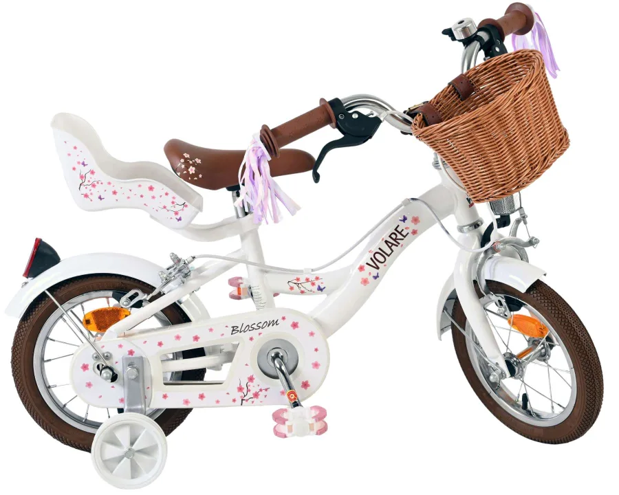 Volare Blossom Kinderfiets – Meisjes – 12 inch – Wit – Twee handremmen — foto 12