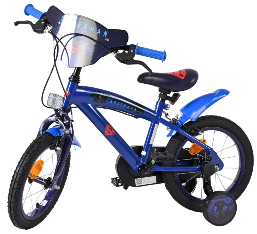 Superman Kinderfiets – Jongens – 14 inch – Blauw – Twee handremmen — foto 10