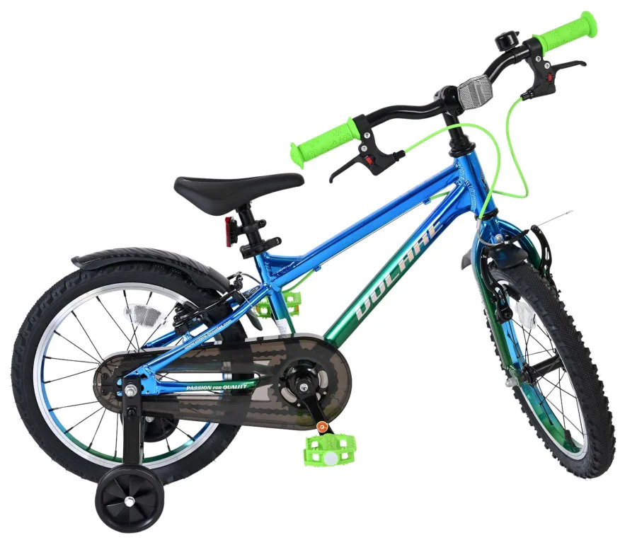 Volare Chrome Kinderfiets – Jongens – 16 inch – Blauw Groen – Twee Handremmen — foto 10