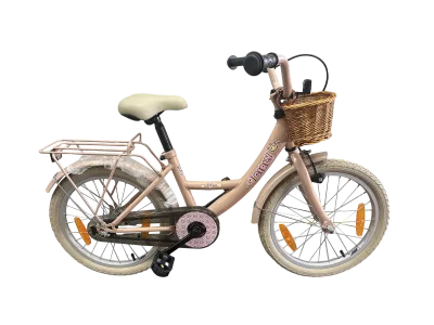 Kinderfiets Bikefun Girly 18 inch - met mandje en remnaaf - Roze