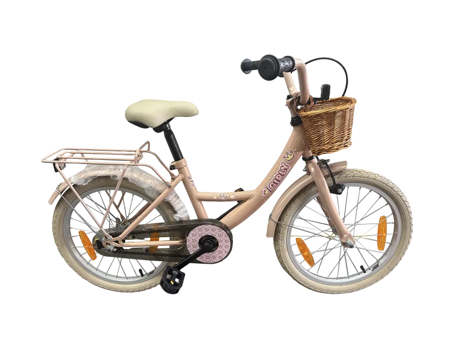 Children's bike Bikefun Girly 18 inch - with basket and coaster brake - Pink