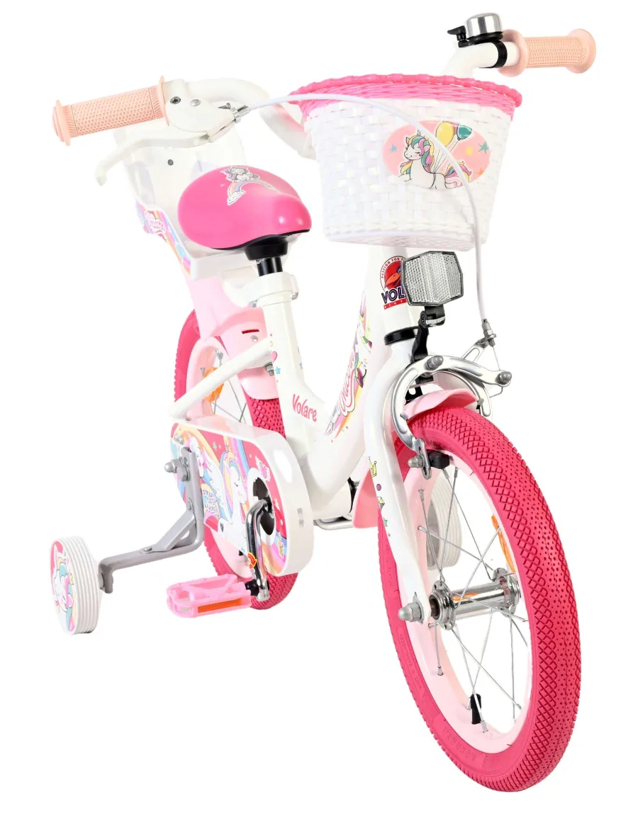 Volare Unicorn Kinderfiets – Meisjes – 14 inch – Wit — foto 6