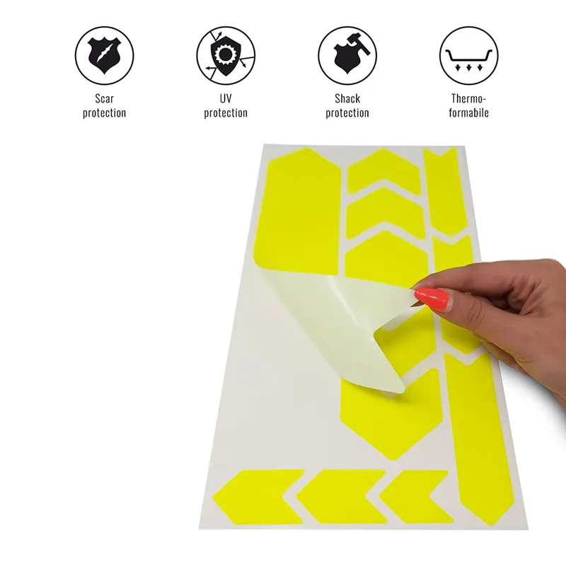 Fiets frame bescherming stickerset neon geel