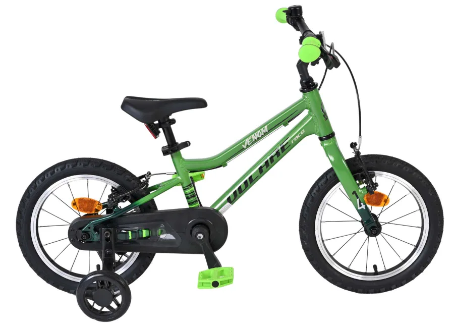 Volare Venom Kinderfiets – Jongens – 14 inch – Groen – Twee handremmen