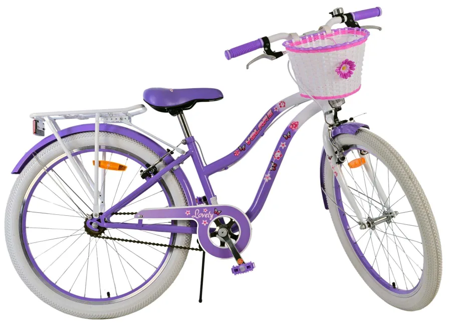Volare Lovely Kinderfiets – Meisjes – 24 inch – Paars – Twee handremmen — foto 2