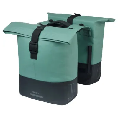 Dubbele fietstas Basil Cove MIK 28-32L groen/zwart