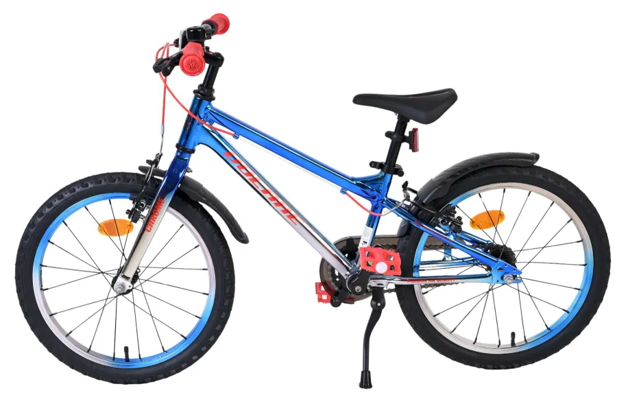 Volare Chrome Kinderfiets - Jongens - 18 inch - Blauw Zilver - Twee handremmen — foto 7
