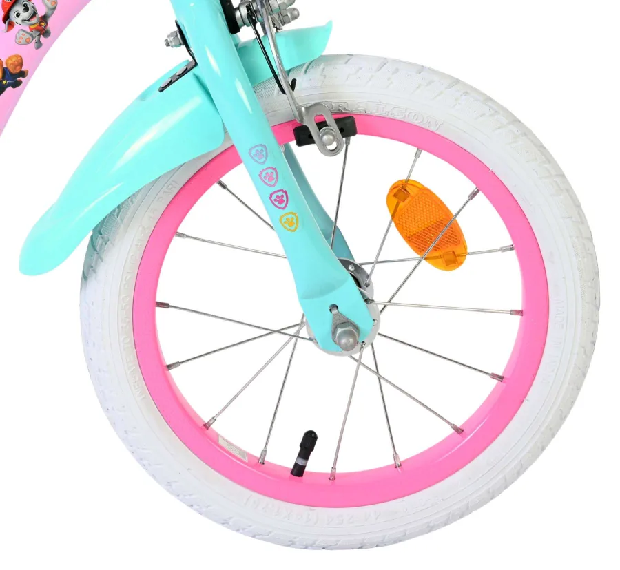 Paw Patrol Kinderfiets – Meisjes – 14 inch – Roze – Twee handremmen — foto 3