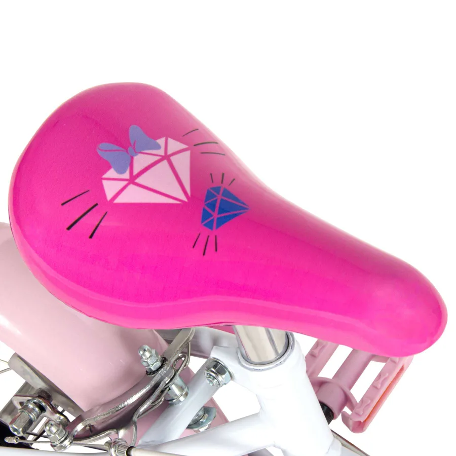 Disney Minnie Kinderfiets - Meisjes - 16 inch - Wit Roze - Twee handremmen — foto 3
