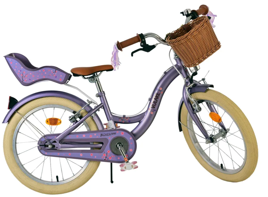 Volare Blossom Kinderfiets – Meisjes – 18 inch – Paars – Twee Handremmen — foto 2