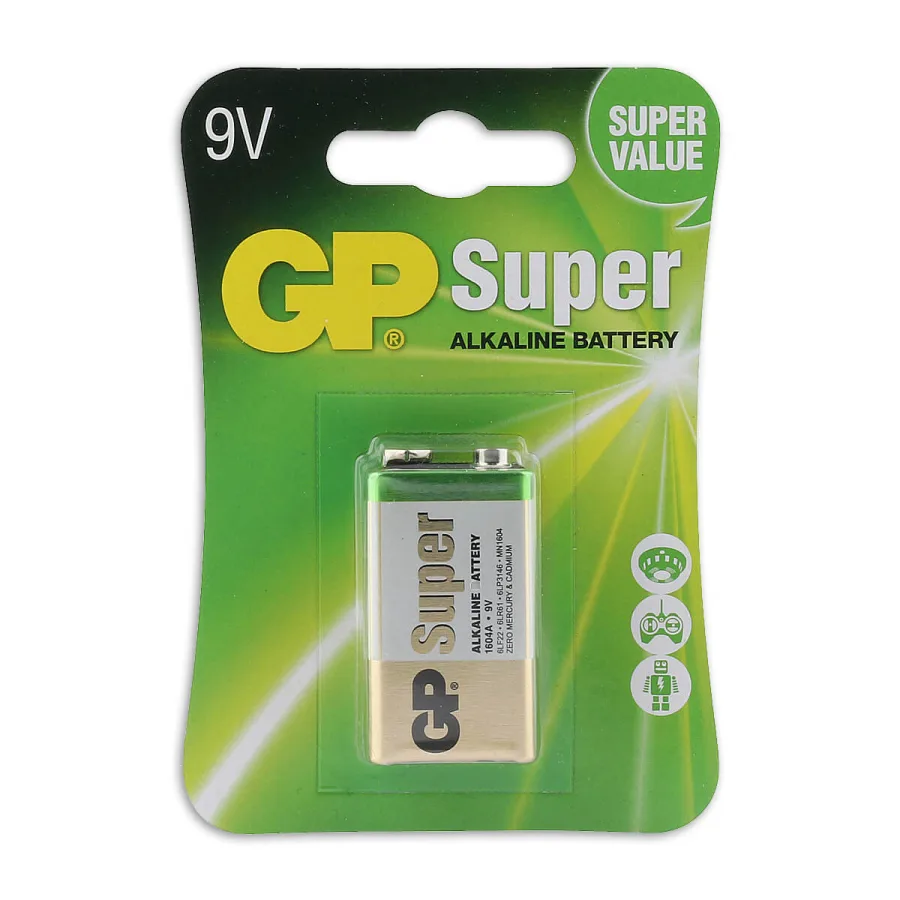 Super Alkaline 9V batterij 1PK