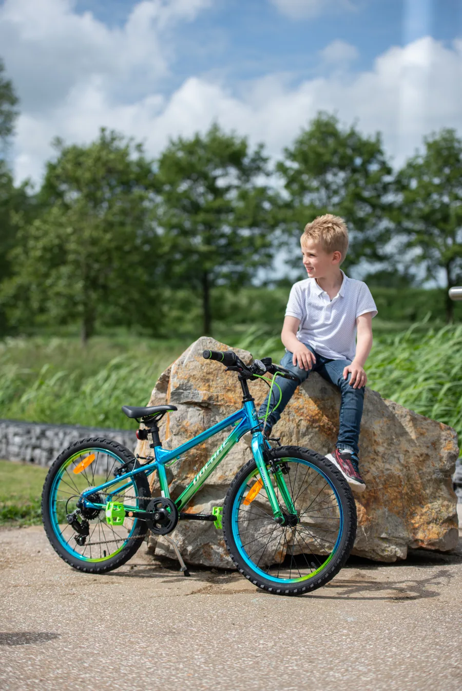 Volare Chrome Kinderfiets - Jongens - 18 inch - Blauw Groen — foto 14