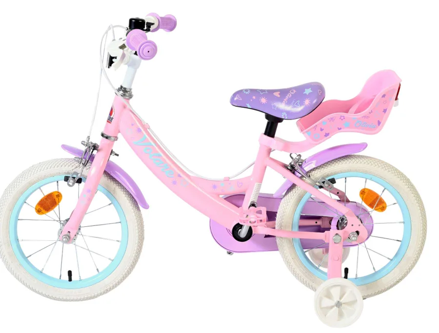 Volare Olivia Kinderfiets – Meisjes – 14 inch – Roze – Twee Handremmen — foto 8