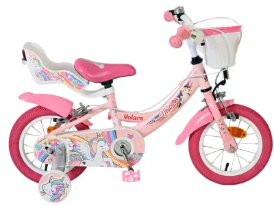Volare Unicorn Children's bike – Girls – 12 inch – Pink – Two hand brakes