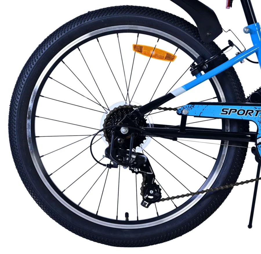 Volare Sportivo Kinderfiets – Jongens – 24 inch – 7 Speed – Zwart Blauw — foto 10