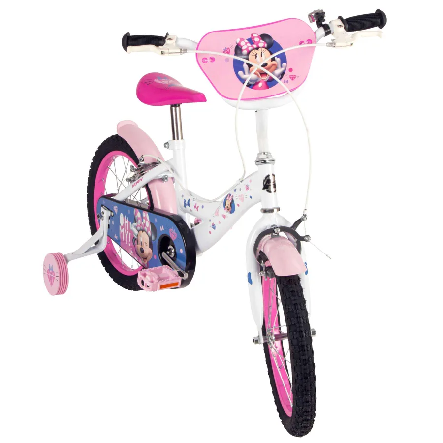 Disney Minnie Kinderfiets - Meisjes - 16 inch - Wit Roze - Twee handremmen — foto 8