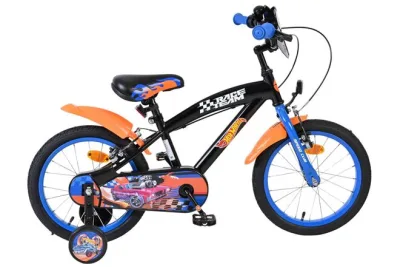 Hot Wheels Kinderfiets – Jongens – 16 inch – Zwart Oranje Blauw – Twee Handremmen