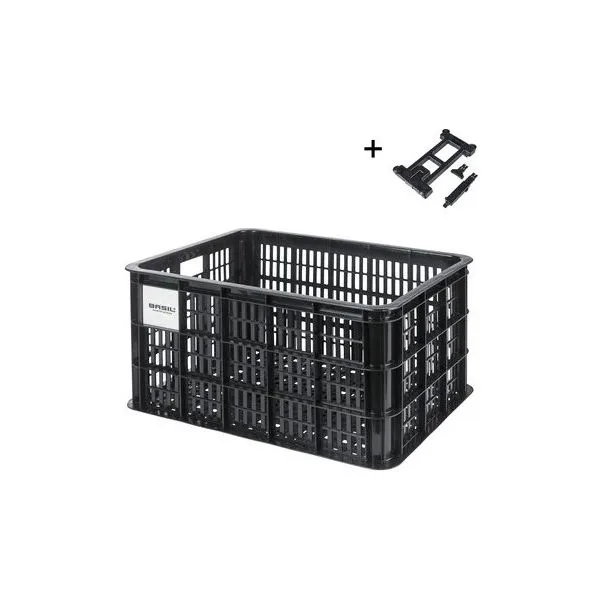 Gerecyclede fietskrat Basil Crate S 17.5 liter MIK  zwart