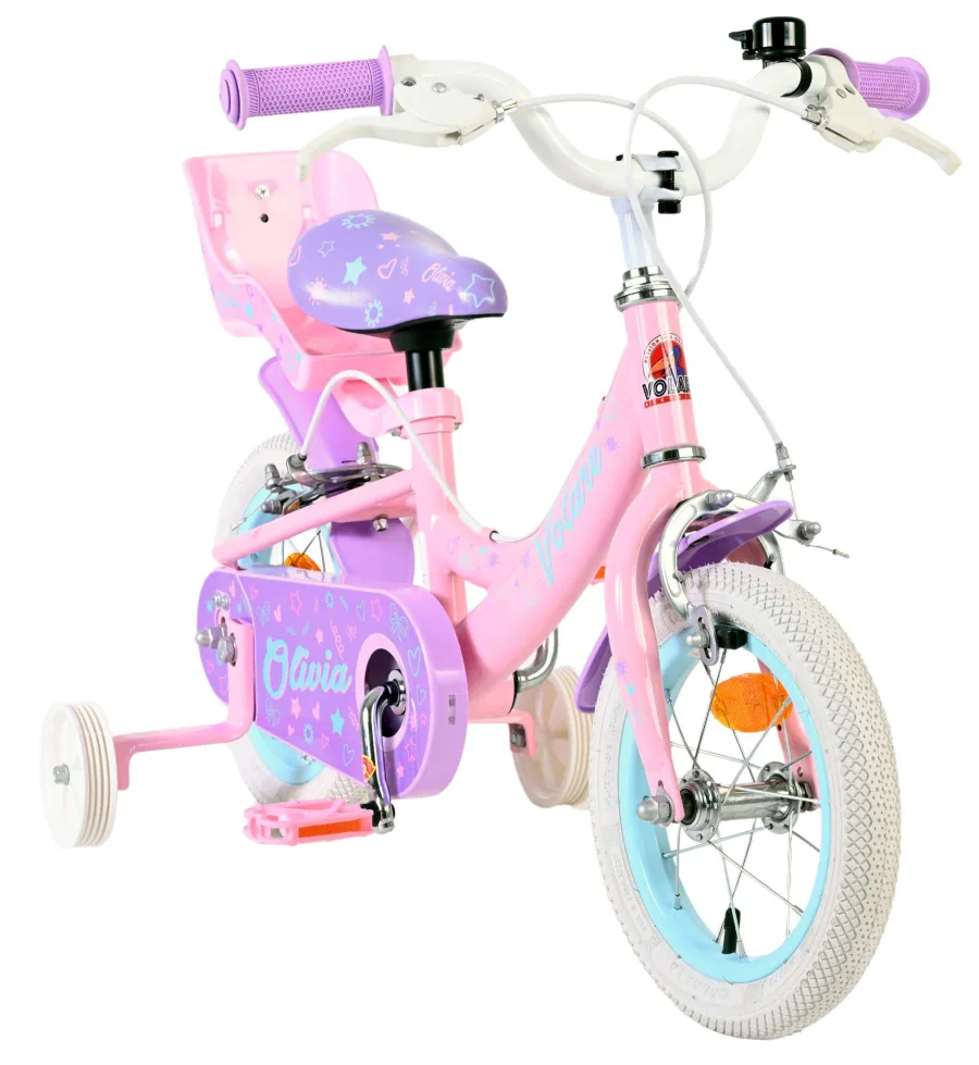 Volare Olivia Kinderfiets – Meisjes – 12 inch – Roze – Twee handremmen — foto 5