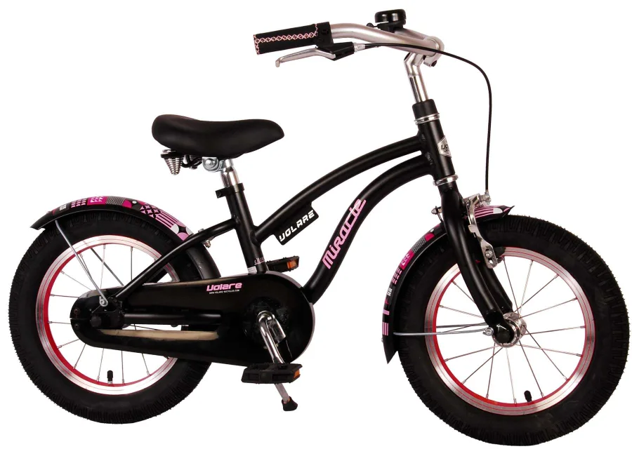 Volare Miracle Kinderfiets – Meisjes – 14 inch – Mat Zwart – Prime Collection — foto 2