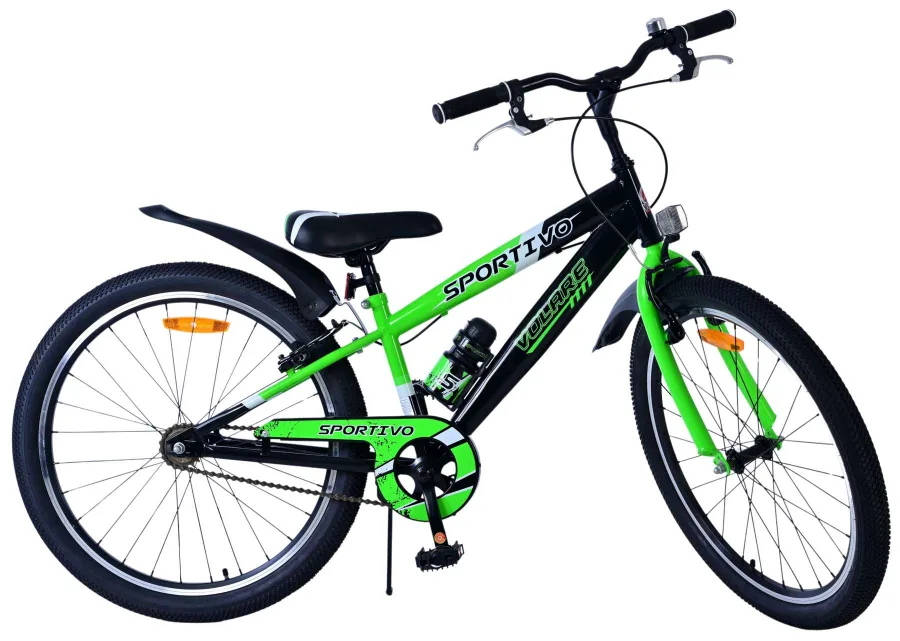 Volare Sportivo Kinderfiets – Jongens – 24 inch – Zwart Groen – Twee Handremmen — foto 12