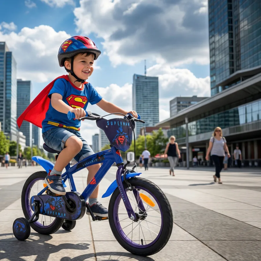 Superman Kinderfiets – Jongens – 14 inch – Blauw – Twee handremmen — foto 15