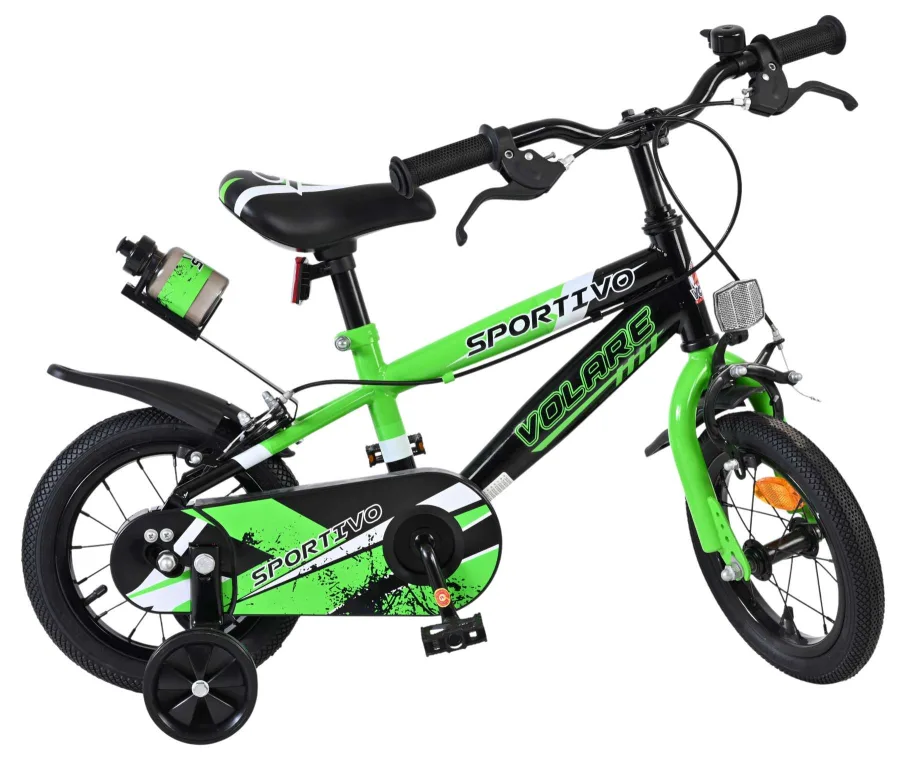 Volare Sportivo Kinderfiets – Jongens – 12 inch – Groen Zwart – Twee Handremmen — foto 12