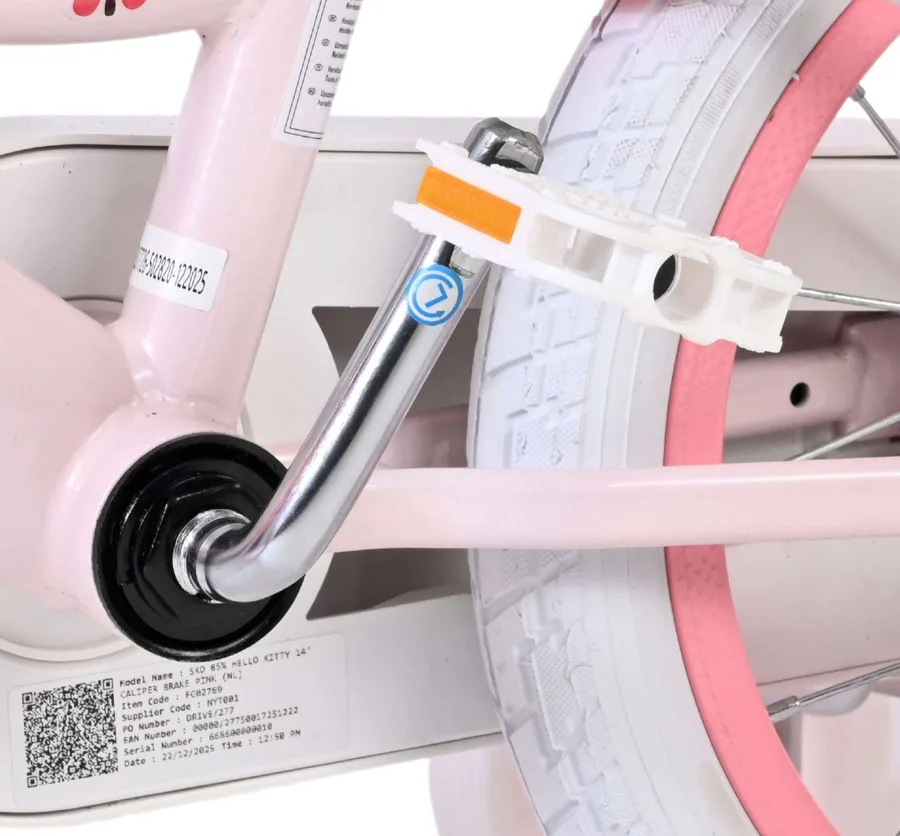 Hello Kitty Kinderfiets – Meisjes – 14 inch – Roze – Twee handremmen — foto 10