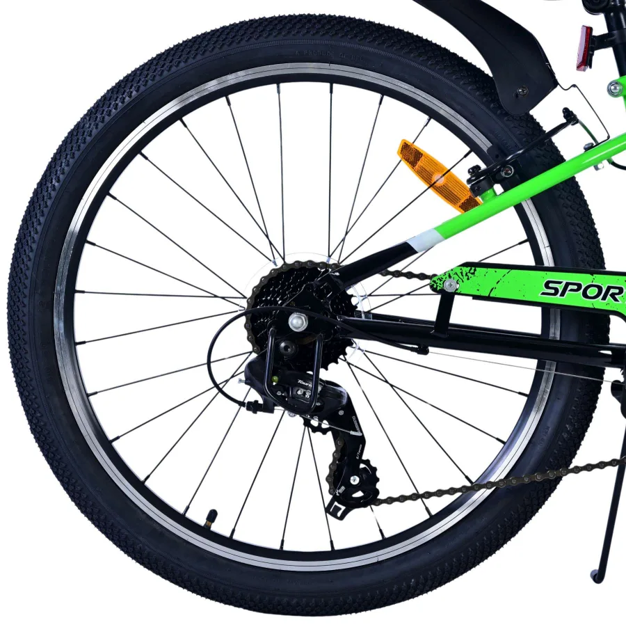 Volare Sportivo Kinderfiets – Jongens – 24 inch – 7 Speed – Zwart Groen — foto 2