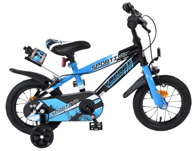Volare Sportivo Kinderfiets – Jongens – 12 inch – Blauw Zwart – Twee Handremmen
