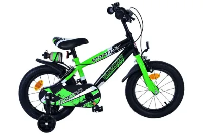 Volare Sportivo Kinderfiets – Jongens – 14 inch – Groen Zwart – Twee Handremmen