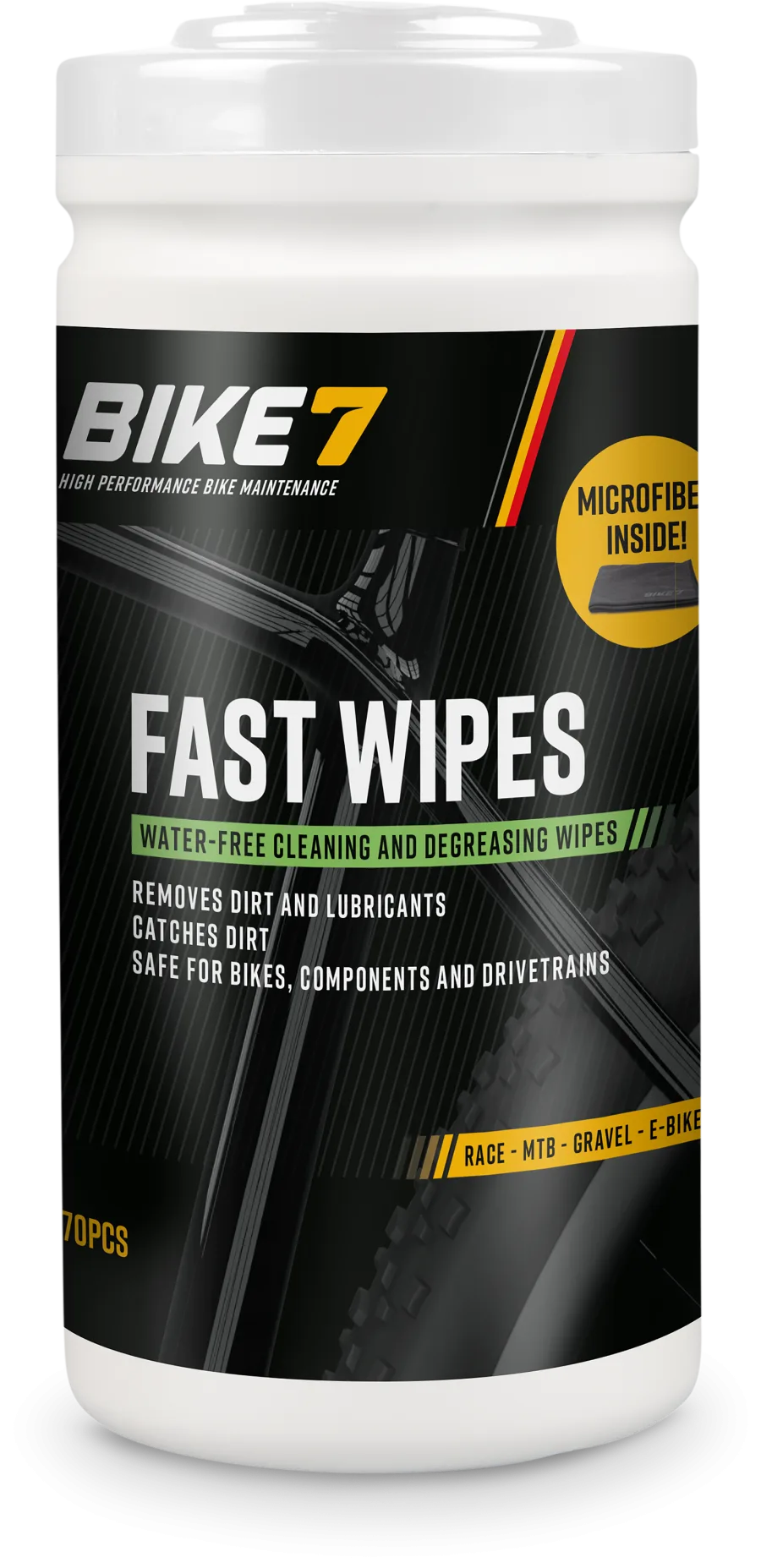 Reinigingsdoekjes Bike7 Fast Wipes - 70 stuks