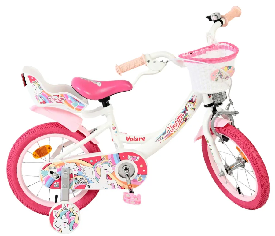 Volare Unicorn Kinderfiets – Meisjes – 14 inch – Wit — foto 11
