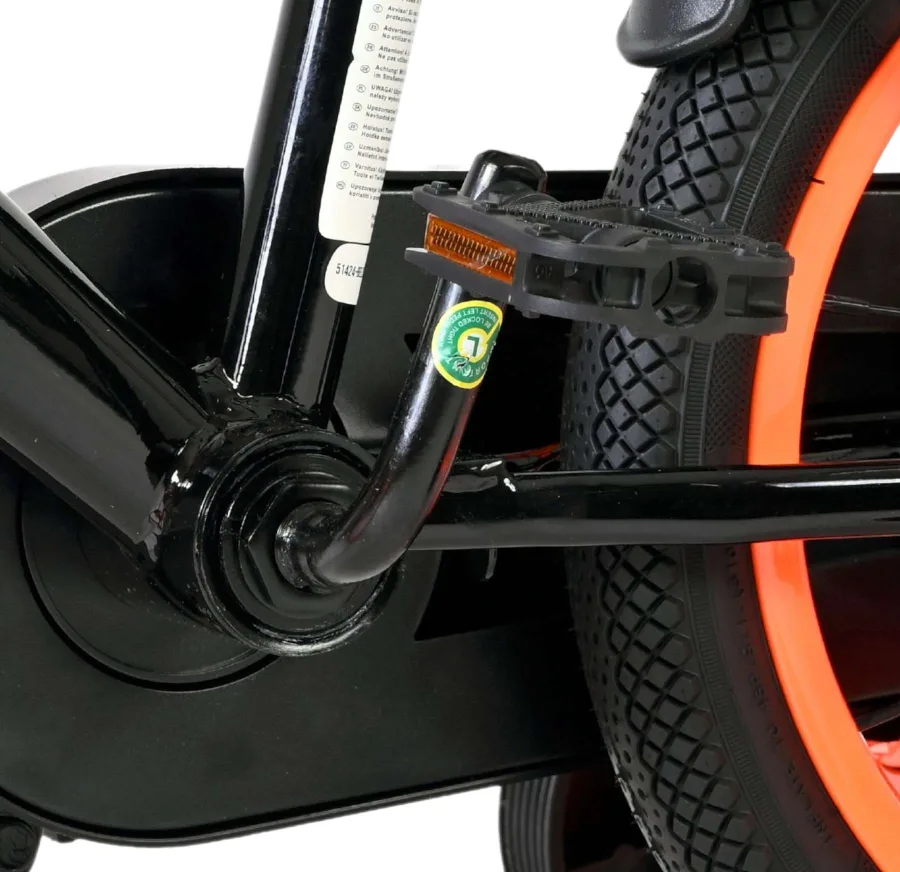 Volare Strike Kinderfiets – Jongens – 14 inch – Zwart Oranje — foto 12