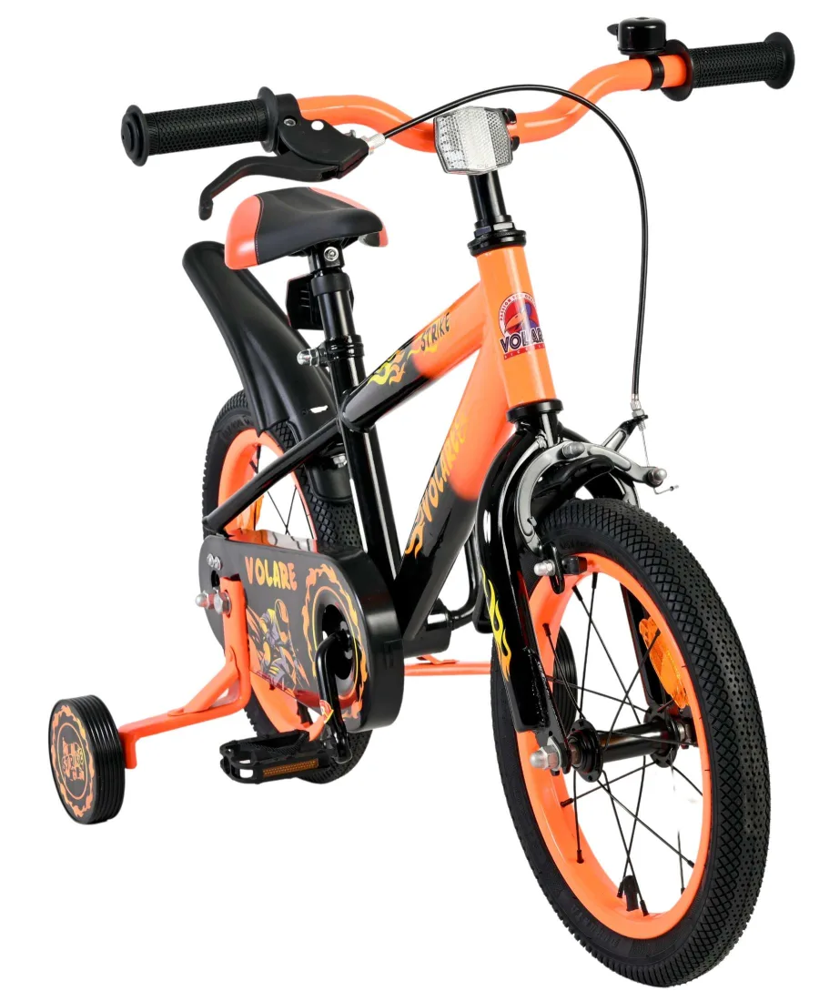 Volare Strike Kinderfiets – Jongens – 14 inch – Zwart Oranje — foto 8