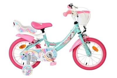 Volare Unicorn Kinderfiets – Meisjes – 14 inch – Groen – Twee Handremmen