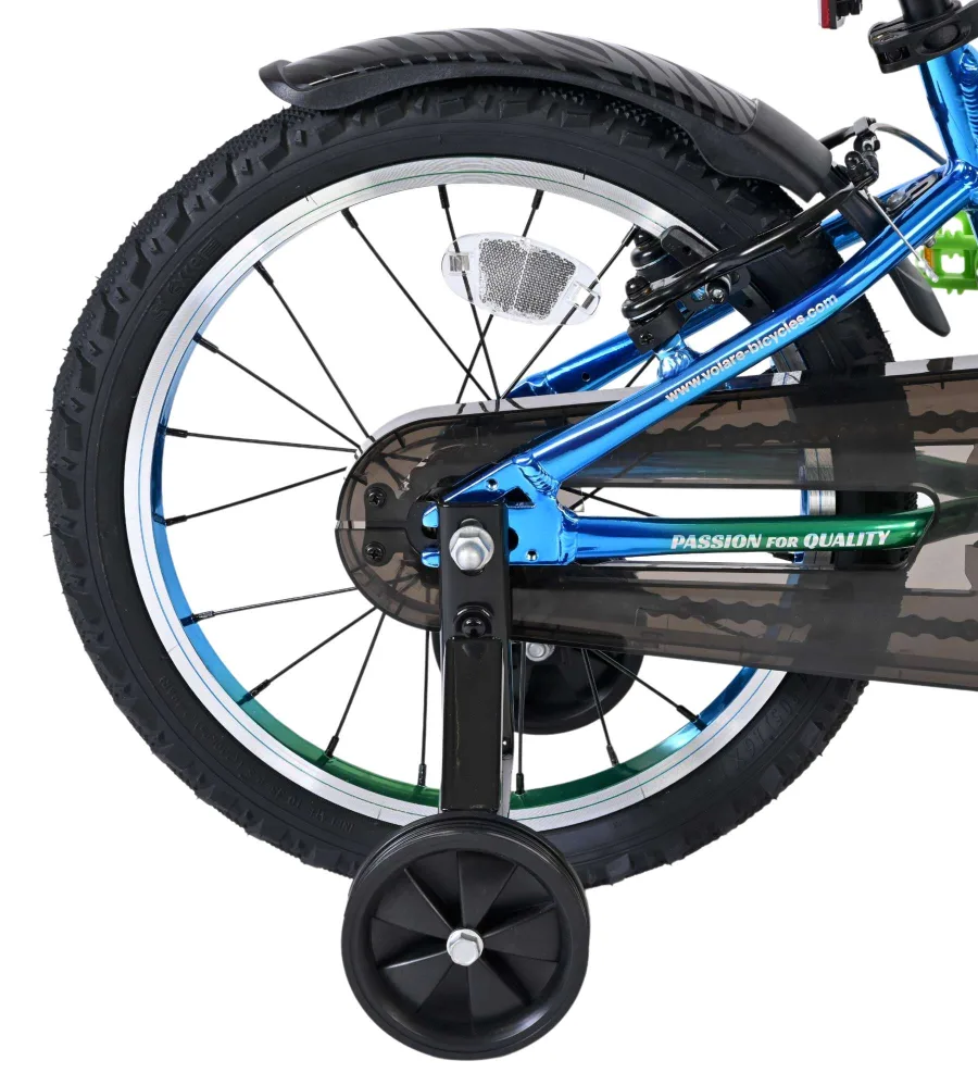 Volare Chrome Kinderfiets – Jongens – 16 inch – Blauw Groen – Twee Handremmen — foto 2