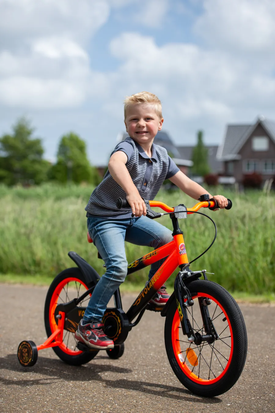 Volare Strike Kinderfiets – Jongens – 14 inch – Zwart Groen – Twee handremmen — foto 14