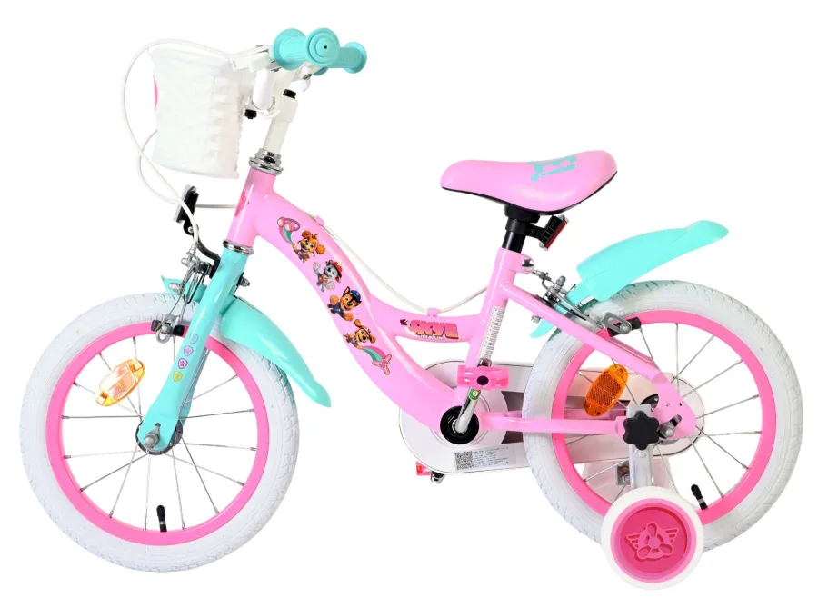 Paw Patrol Kinderfiets – Meisjes – 14 inch – Roze – Twee handremmen — foto 9