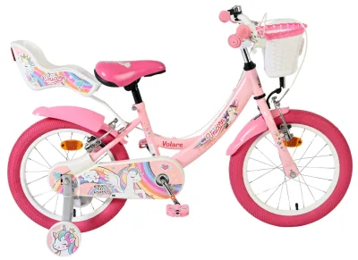 Volare Unicorn Children's bike – Girls – 16 inch – Pink – Two hand brakes