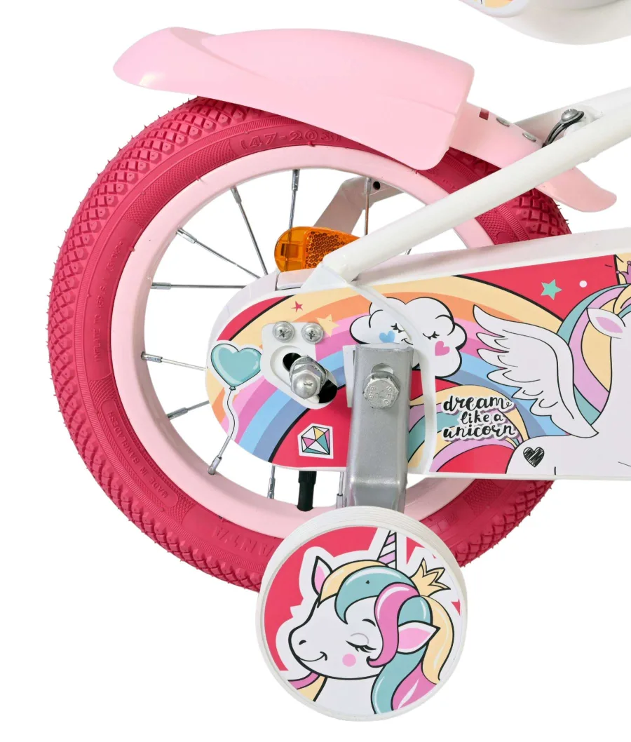 Volare Unicorn Kinderfiets – Meisjes – 12 inch – Wit — foto 2